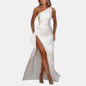 Dresses-One shoulder dress